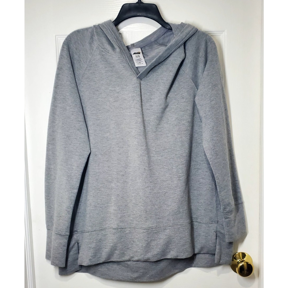 Avia XL 16–18 Gray Hooded Pullover Sweatshirt Women’s Athletic Stretch
